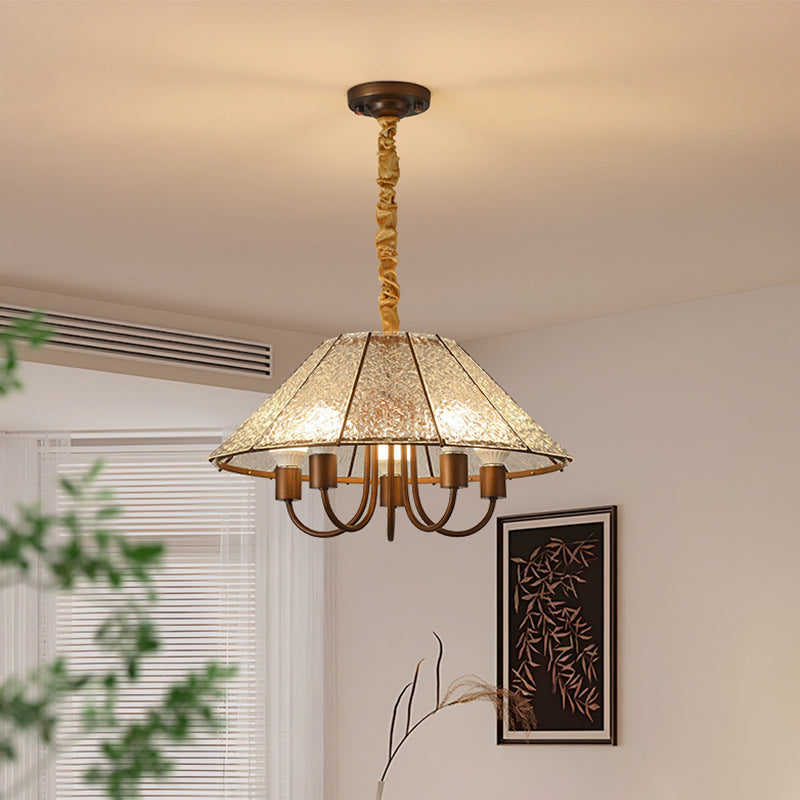 American retro style living room chandelier French antique style dining room bar light bedroom study light creative fabric lighting