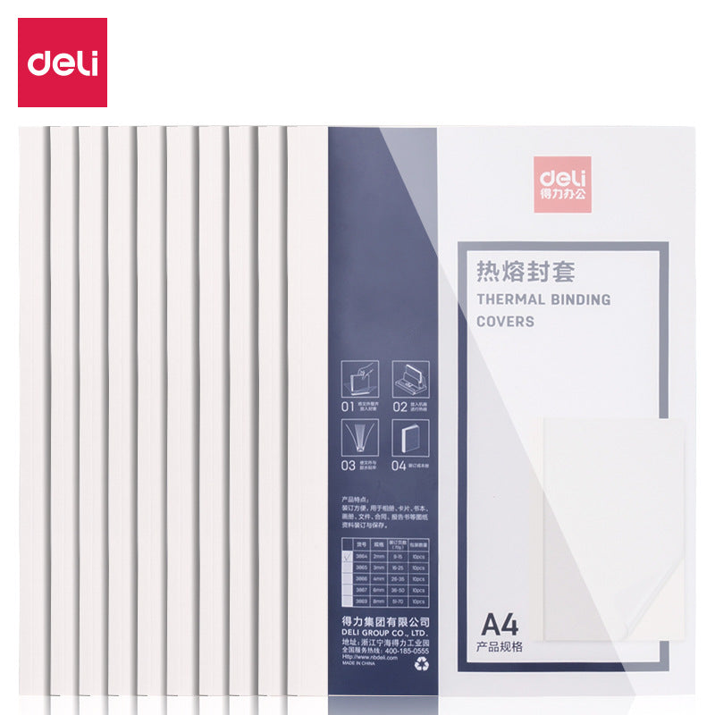 Deli hot melt adhesive sleeve 10/pack 2/3/4/6/8mm hot melt envelope A4 binding consumables envelope wholesale