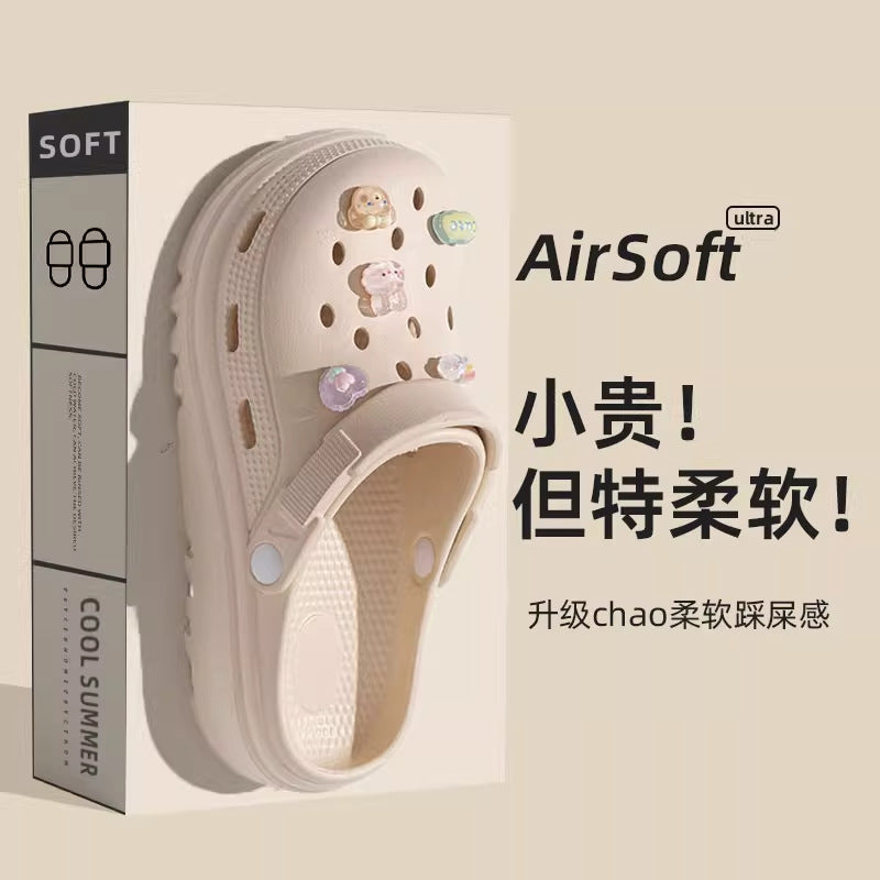 2025 new women's platform clogs: summer outdoor anti-slip, odor-resistant, beach-friendly, cloud-like comfort sandals