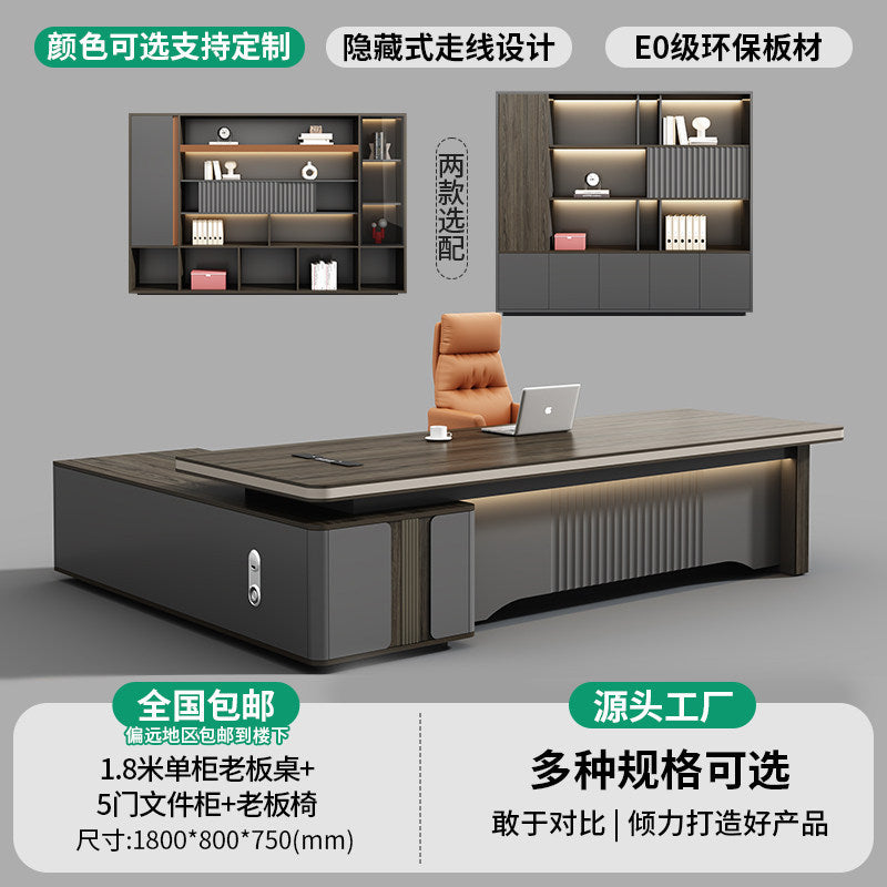 Saint-li executive desk - premium lacquer finish, minimalist chic, luxury ceo office desk and chair set for general managers