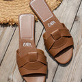 Za cross-border plus size  summer new women's slippers - export quality, criss-cross flat sandals, simple and versatile slippers