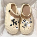 New arrival crocs women's summer outwear 2024new arrivalpopular super popular thick sole stepping on shit feeling beach baotou slippers beach