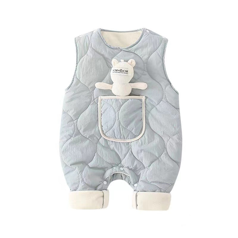 Newborn baby clothes autumn winter cotton-padded rompers overalls thin cotton onesies autumn and winter outing wear for boys and girls
