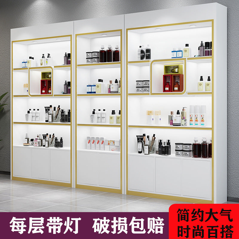Paint Cosmetics Display Cabinet MDF Fiberboard Storage Movable Beauty Salon Product Cabinet Creative Display Cabinet