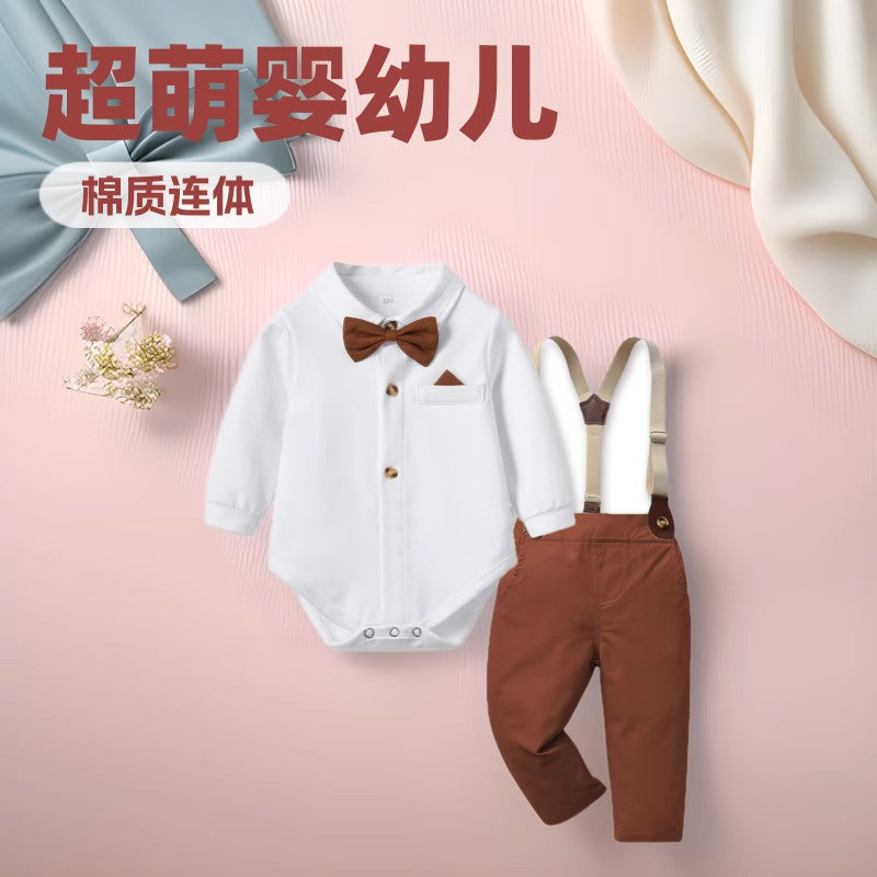 Infant and toddler spring & fall dress suit baby boy spring clothing cotton jumpsuit super cute infant spring outing romper