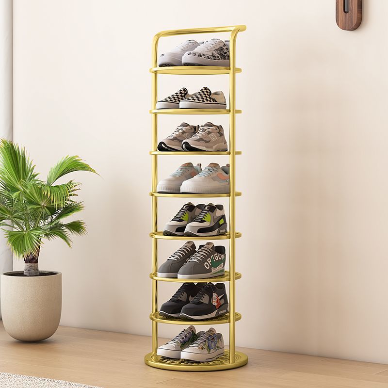Shoe rack, shelf, simple and narrow storage at home door, small and narrow shoe cabinet, wrought iron multi-layer space dormitory