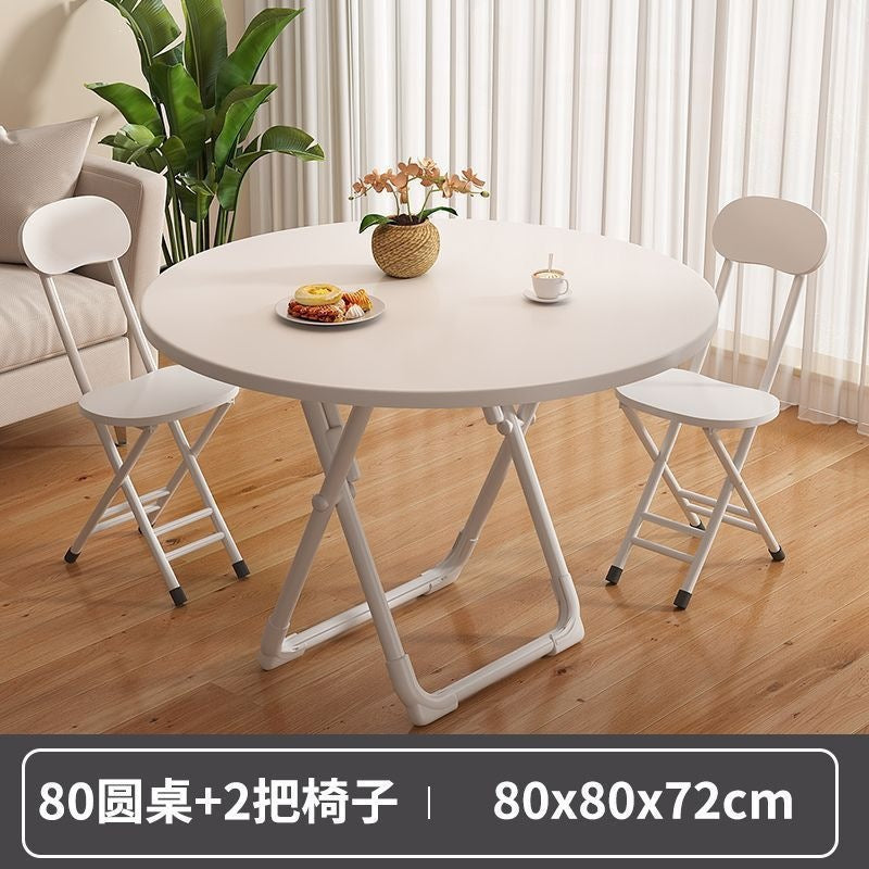Foldable table dining table for homesmall apartment rental house simple table and chairs for eating square table round table convenient stall
