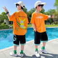 Kids' boys' summer outfit set  new style, big & tall boys' summer clothes, korean style, stylish & handsome short-sleeve trendy clothing