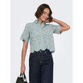 Amazon fashion cut out crochet short sleeve shirt women's  summer new arrivalfashioncasualeleganttops
