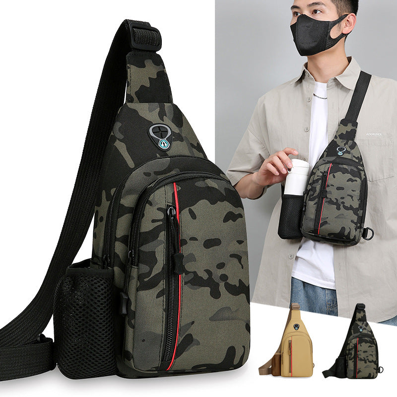 New Men's Crossbody Breast Bag Single Shoulder Satchel Small Backpack Multifunctional Trend Casual Outdoor Satchel Travel Bag