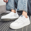 Men's white sneakers: spring breathable, trendy, versatile, high-end white skate shoes, athletic casual men's spring footwear