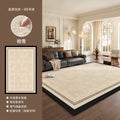 French retro style rug - vintage waterproof plush carpet for living room, bedroom, bedside, soundproof floor mat, coffee table area, full coverage