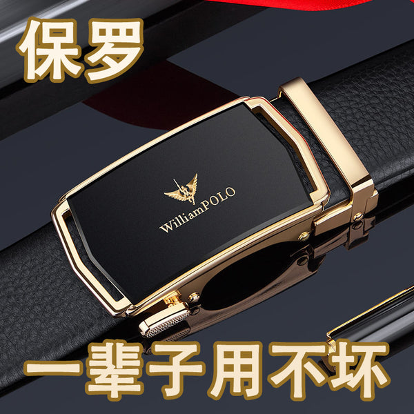 Paul Genuine Belt Men's Genuine Leather High-end First Layer Cowhide Automatic Buckle Belt Men's Business Casual Belt Men's