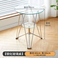 Round modern coffee table movable tempered glass living room for home round table casual tableaccessible luxury small apartment ins