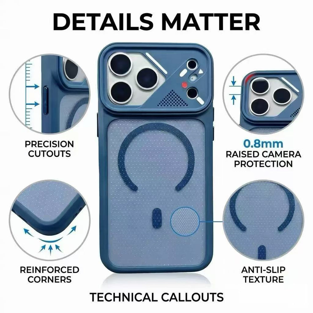 ice armor microporous heat dissipation magnetic suction suitable for iphone17promax mobile phone case apple 16 high-end anti-fall