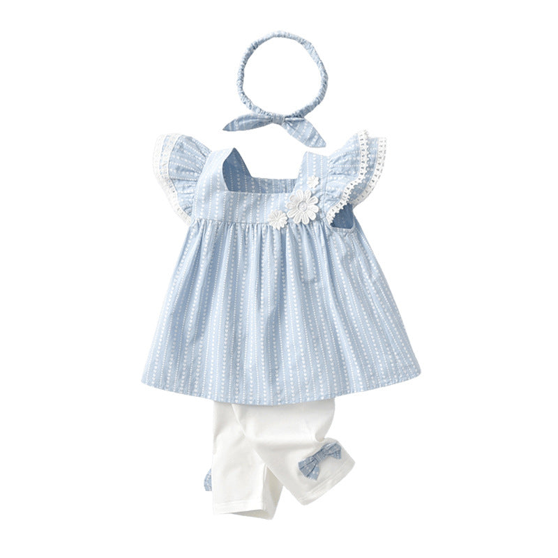Wholesale children's clothing: new summer  korean style kids' apparel, teardrop baby clothes, cute and high-quality girls' outfit sets