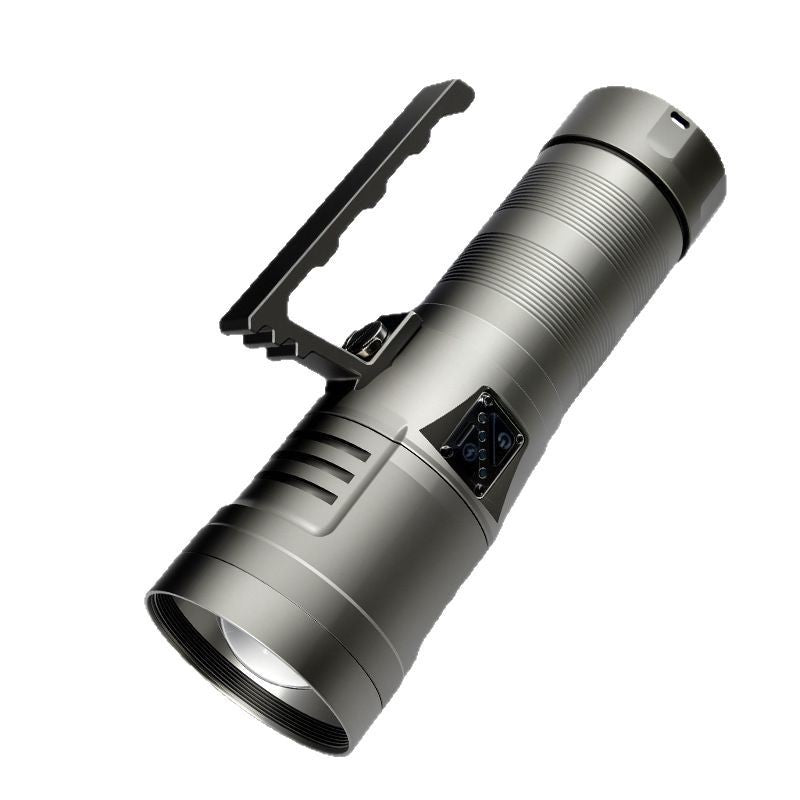 Super white laser sky-piercing cannon second cigarette lighting output telescopic zoom strong light portable light large steel cannon aluminum alloy flashlight