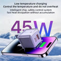 Pd 45w fast charging adapter transparent case - "little ice cube" dual port a+c charger, compatible with apple and huawei phones