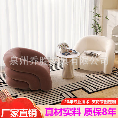 Cream furniture single sofa chair lazy internet celebrity style single chair small apartment balcony designer casual chair for home