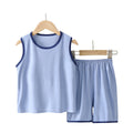 Kids' tank top set - lightweight modal loungewear for boys - sleeveless air conditioning suit - baby ice silk pajamas - summer boys' outfit