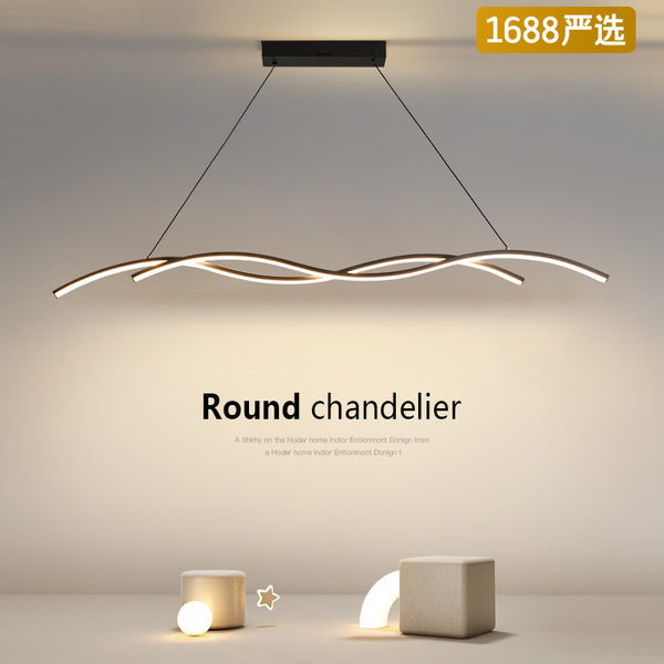 [Strict Selection] Long Restaurant Chandelier Modern Simple Creative Dining Table Dining Room Bar Designer Minimalist Lighting