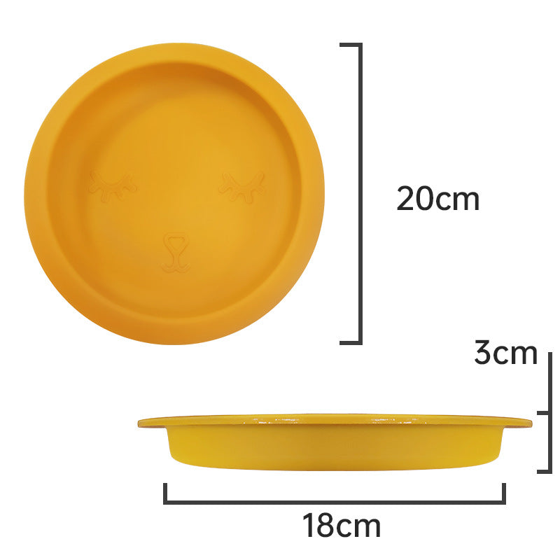 Children's silicone plate with lid disc baby complementary food feeding tray baby special children's tableware set wholesale