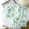 Kids' cotton linen pajama set - summer boys' and girls' sleepwear - rayon two-piece set - cotton linen air conditioning suit - children's clothing