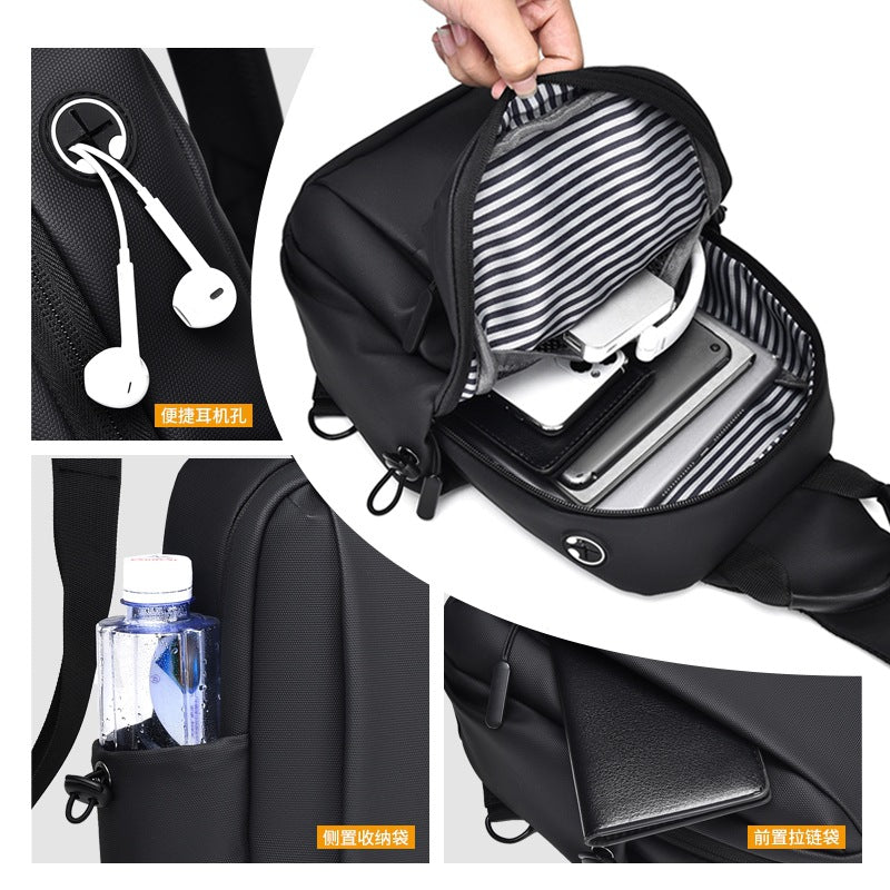 Cross-border men's breast bag fashion shoulder bag leisure travel women's messenger bag trendy high-end sense lightweight waterproof chest bag