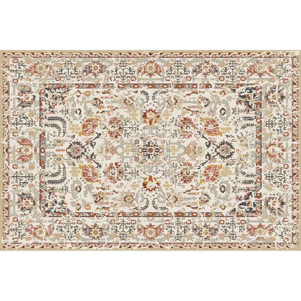 retro ethnic moroccan faux cashmere rug - durable, stain-resistant, perfect for living room coffee tables, bedroom bedside, and more