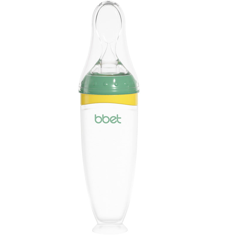 Silicone complementary food spoon squeeze feeding spoon rice paste bottle rice noodles feeding water handy gadget baby complementary food tools manufacturer wholesale