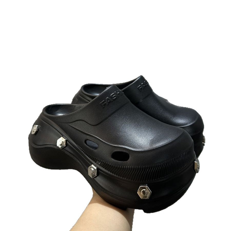 8cm thick sole baotou half slippers women's student summer 2026new arrivalsummer outing sandals outwear wholesale