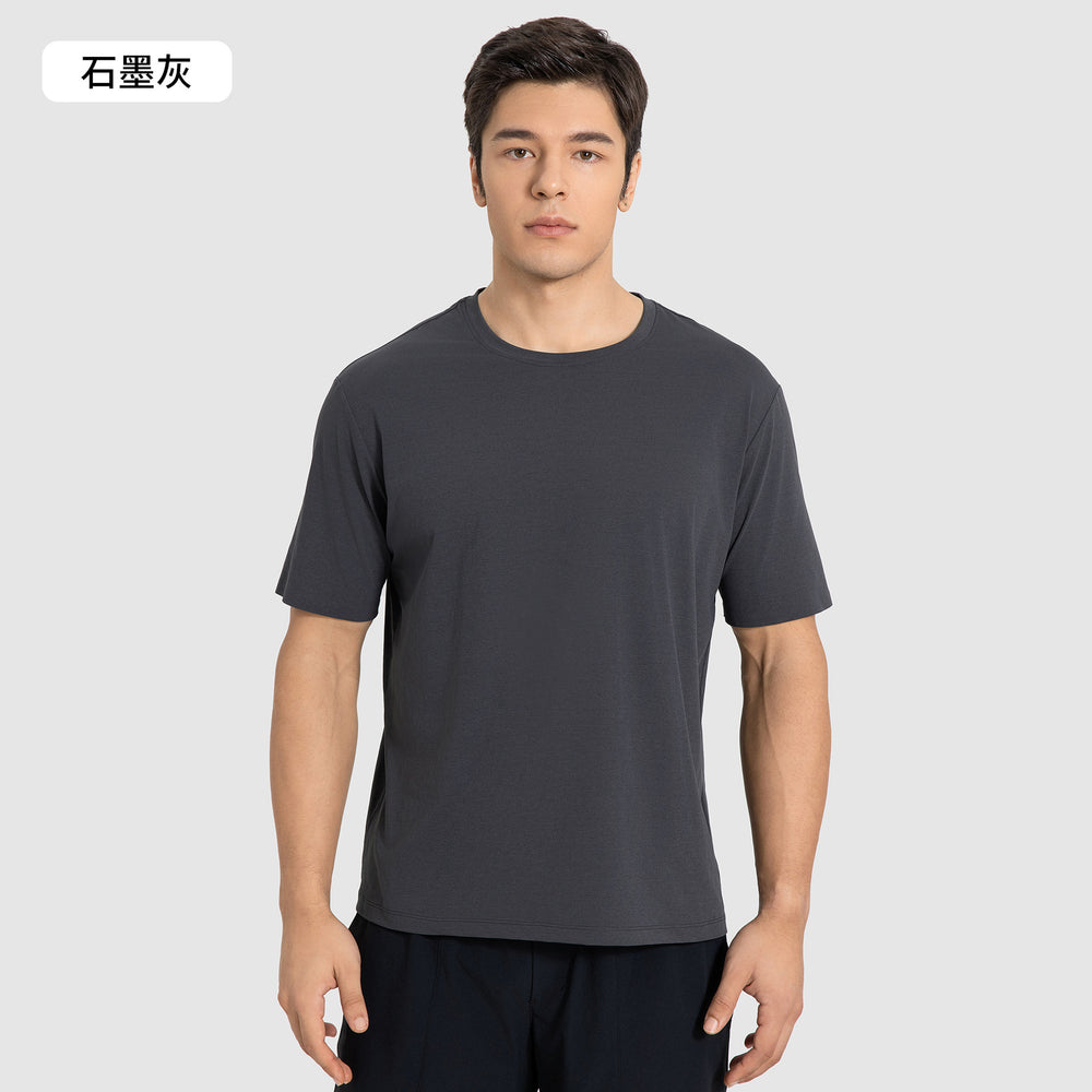 Round neck loosecasual short-sleeved t-shirtmensummer quick-drying breathable running fitness sports topsdmt001