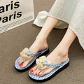 Summernew arrival cartoon cute style thick sole flip-flops women's outwearfashioneasiest for match beach flip-flops women's sandals