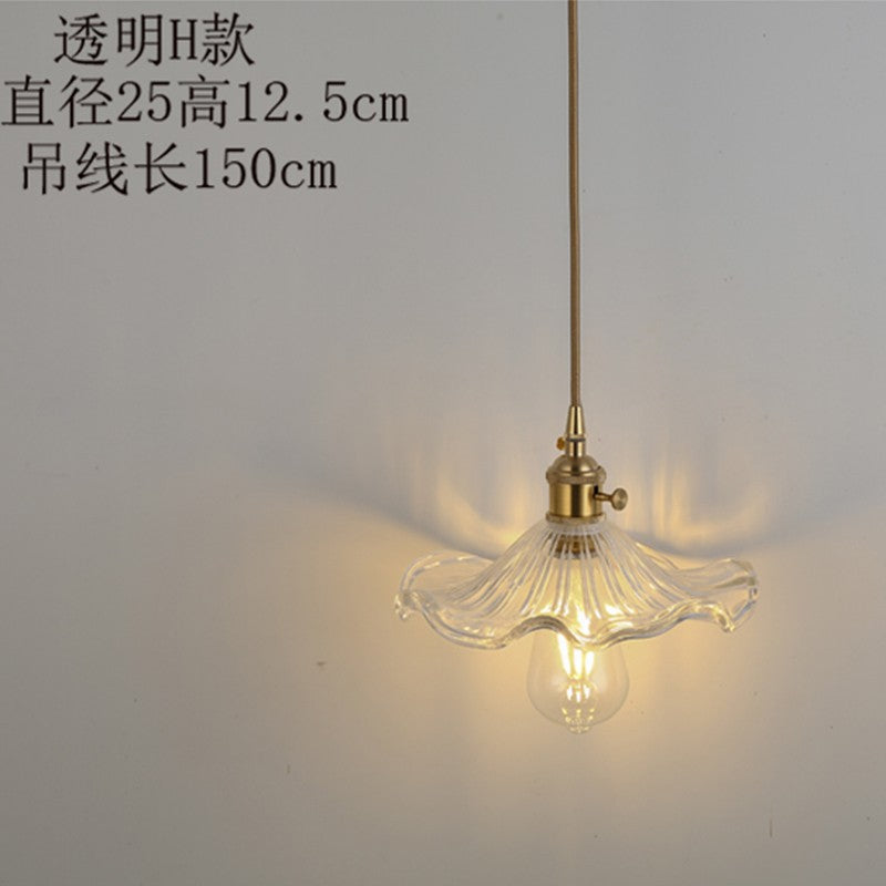 Bedside chandelier Nordic creative retro glass chandelier simple personality fashion bar restaurant bar lighting