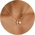 European and american cross-border light luxury versatile elegant electroplated copper cross pendant necklace - women's december pendant