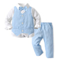 Wholesale branded children's clothing: spring/autumn boys' gentleman's suit, shirt, and vest three-piece set – stylish and fashionable for boys