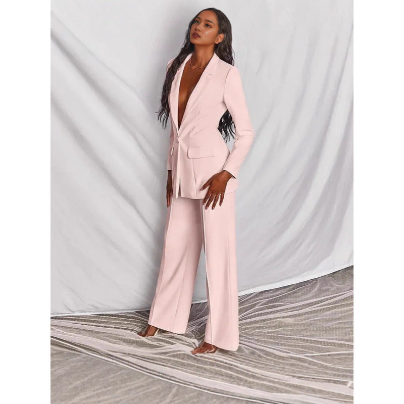 Shipped to europe and the us:  autumn new arrival casual fashion suit set - elegant two-piece blazer