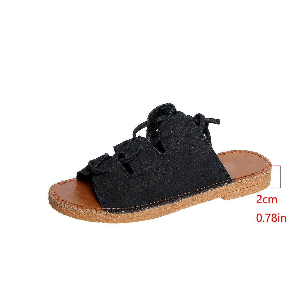 summer new round toe ankle strap sandals - comfortable outdoor beach shoes, plus size platform sandals for women (export quality)