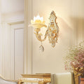 European crystal wall lamp - bedroom bedside, living room, hallway, aisle - single/double head candle decorative wall led sconce