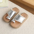 Insfrench rhinestone slippers summernew arrivalk-style girl shoes lace toe princess shoes beach sandals