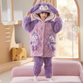 【triple-layer quilted, fleece-lined, extra thick】winter kids' quilted pajamas - girls' coral fleece, triple-layer fleece-lined, extra thick