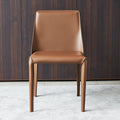 Italian minimalist saddle leather chair - modern luxury dining chair for home, designer backrest chair, wholesale stool