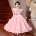 Girls' formal dresses mesh flower girl wedding dresses evening gowns piano recital little girl runway  new cross-border ready stock