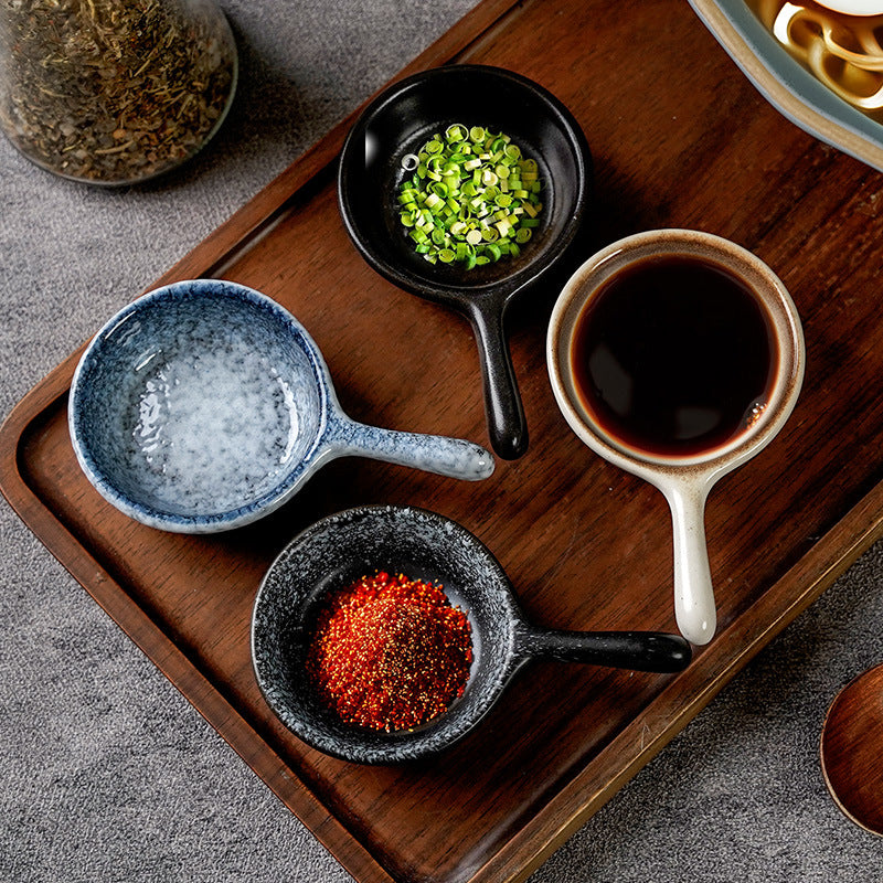 Handle plate for home dipping small plate small dish retrocasual restaurant japanese style small dish dipping plate ceramic