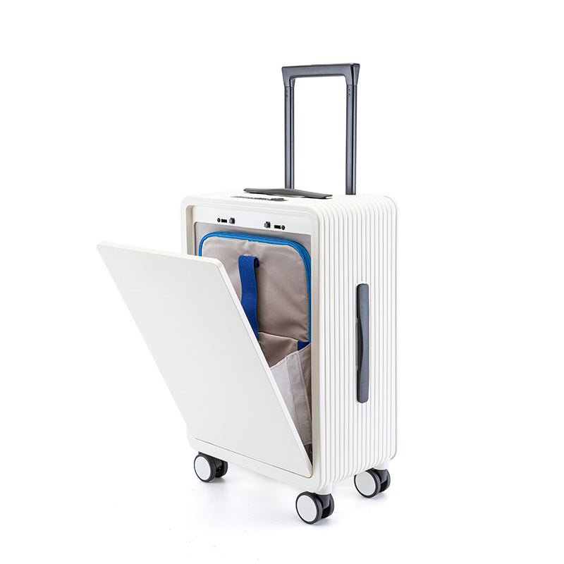 Small business mini lightweight small suitcase travel pc front open cover universal wheel silent 20 inch suitcase