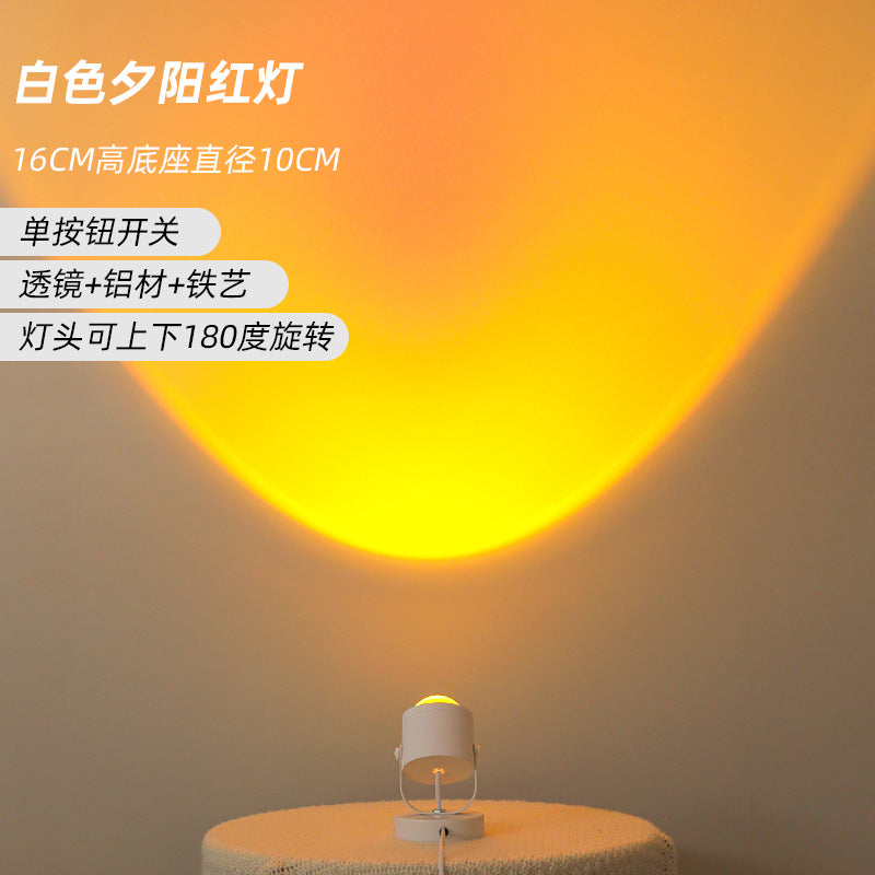 Dynamic water ripple table lamp popular live broadcast back atmosphere lamp bedroom sunset sunset red water ripple floor lamp