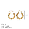 European and american style new twist rope circle minimalist titanium steel 18k gold plated niche geometric earrings for women wholesale