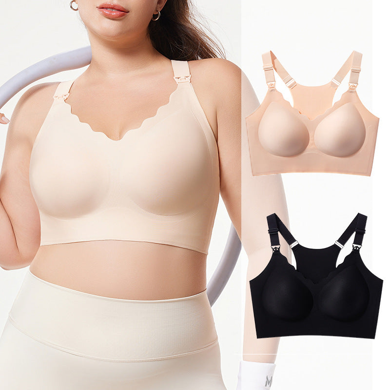 Fashionexport fatmm seamlessplus sizeintimates female big breasts show small push-up side closing beautiful back sports intimates