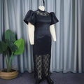 Am030302 designer stand collar flared sleeve dress - elegant lace see-through mini dress