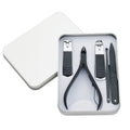 Black 5-piece manicure set (nail clippers * 2 + steel nail file + earwax removal tool + cuticle nippers)